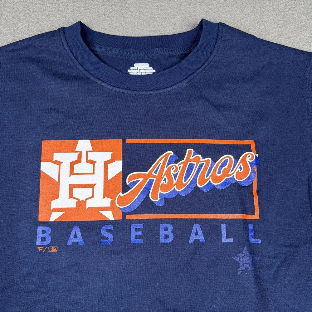 Houston Astros Sweatshirt Mens XL Blue MLB Baseball Fanatics Crewneck NEW